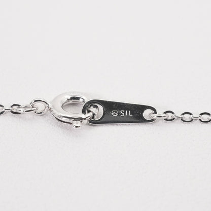 Mikimoto Silver Circle Necklace with Akoya pearls model 26-0646 in silver, clean and polished