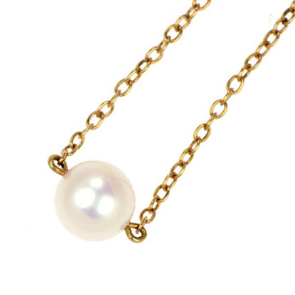 Mikimoto K14YG necklace featuring a 6.6mm Akoya pearl pendant on a 38cm chain