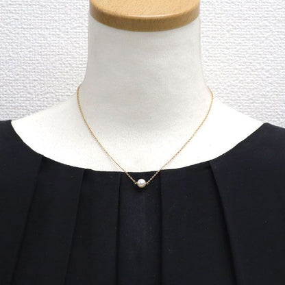 Mikimoto K14YG necklace featuring a 6.6mm Akoya pearl pendant on a 38cm chain