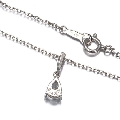 Mikimoto necklace with 0.425ct pear shape diamond and single pearl on 18k white gold chain
