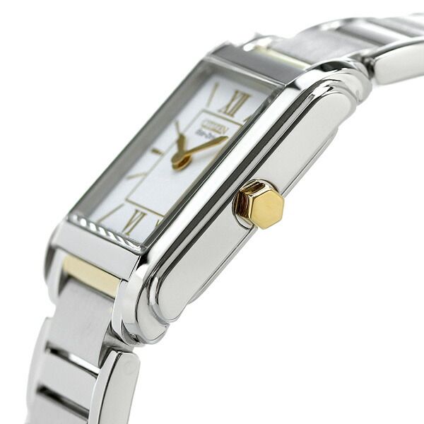 New Citizen FRA36-2432 ladies wristwatch with white dial and silver stainless steel band
