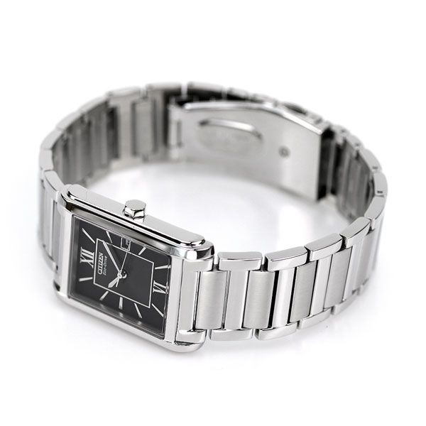 Citizen FRA59-2431 men's wristwatch with black dial and silver stainless steel band