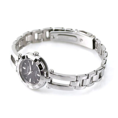 Citizen Wicca Eco Drive women's wristwatch NA15-1571C with black dial and silver stainless steel band