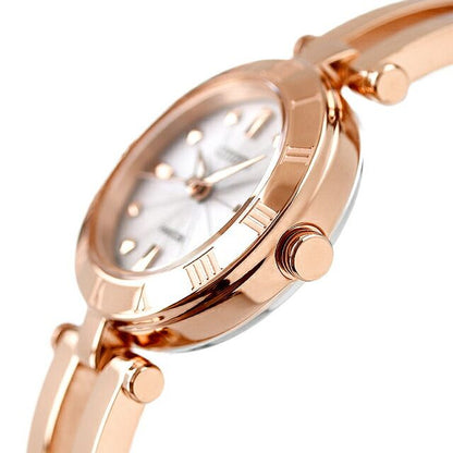 Citizen Wicca Eco Drive NA15-1573C ladies wristwatch with silver-tone case and brown leather strap
