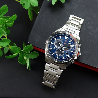 Citizen Promaster Land Series Eco-Drive Radio-Controlled Watch with blue dial and stainless steel case