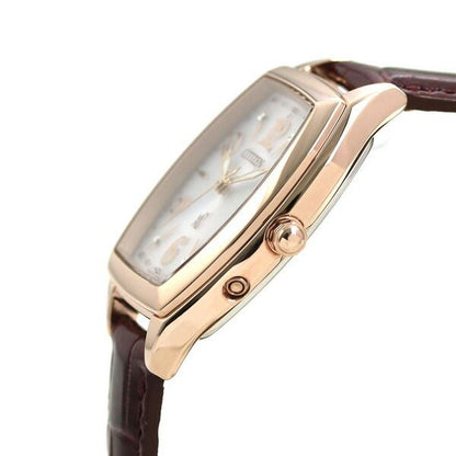 Citizen Cross Sea Eco-Drive Radio-controlled watch with silver dial, spicy red crocodile band, and stainless steel case