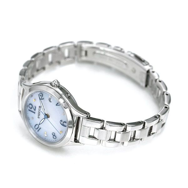 Citizen Wicca Happy Diary ladies solar radio wave watch KS1-210-91 with blue gradient dial and stainless steel strap