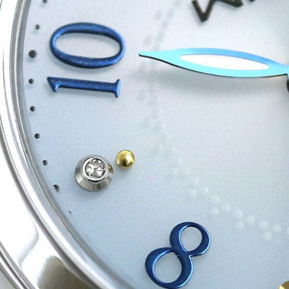 Citizen Wicca Happy Diary ladies solar radio wave watch KS1-210-91 with blue gradient dial and stainless steel strap