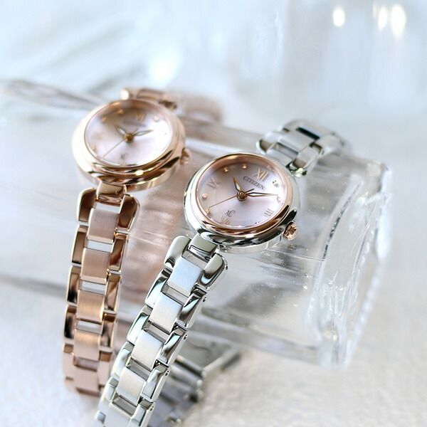 Citizen xC Mizukore Eco-Drive watch EW5574-51W with pink dial and silver stainless steel band