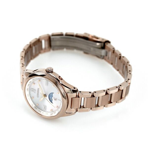Citizen Xc Daichi Eco-Drive Titania Happy Flight ladies wristwatch with silky white dial and pink gold titanium band