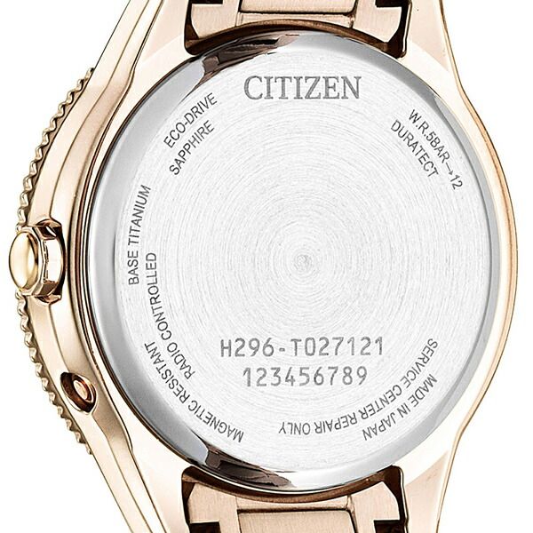 Citizen Xc Daichi Eco-Drive Titania Happy Flight ladies wristwatch with silky white dial and pink gold titanium band