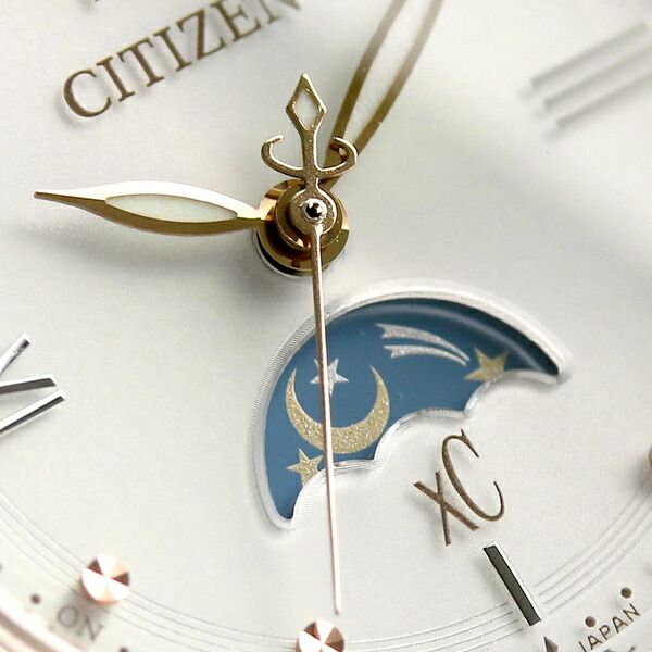Citizen Xc Daichi Eco-Drive Titania Happy Flight ladies wristwatch with silky white dial and pink gold titanium band