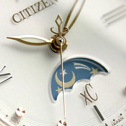Citizen Xc Daichi Eco-Drive Titania Happy Flight ladies wristwatch with silky white dial and pink gold titanium band
