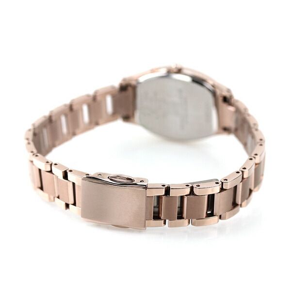 Citizen ES9354-69B ladies wristwatch with pearl white dial and pink gold super titanium band