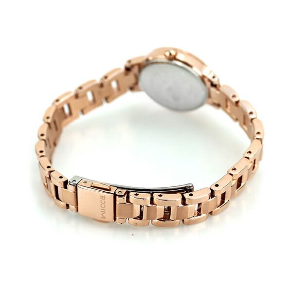 Citizen Wicca solar tech ladies wristwatch KH4-963-13 with silver dial and pink gold stainless steel band