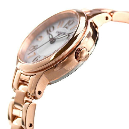 Citizen Wicca solar tech ladies wristwatch KH4-963-13 with silver dial and pink gold stainless steel band