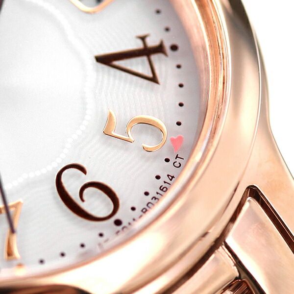 Citizen Wicca solar tech ladies wristwatch KH4-963-13 with silver dial and pink gold stainless steel band