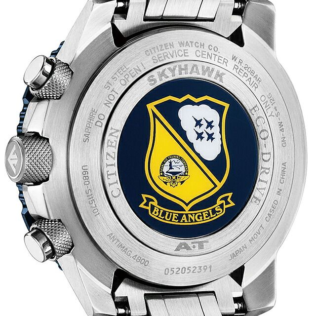 Citizen Promaster JY8078-52L watch with stainless steel band and navy liquid crystal dial