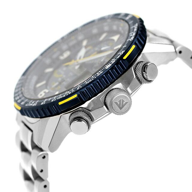Citizen Promaster JY8078-52L watch with stainless steel band and navy liquid crystal dial