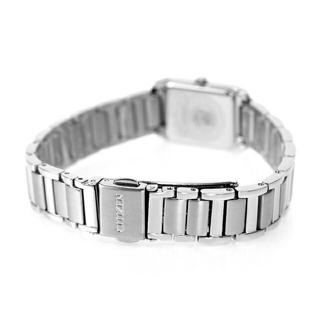 Citizen FRA36-2431 ladies wristwatch with black dial and silver stainless steel band