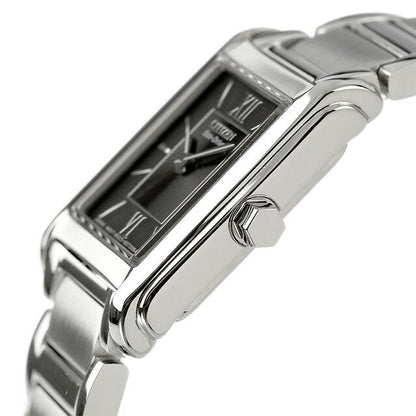 Citizen FRA36-2431 ladies wristwatch with black dial and silver stainless steel band