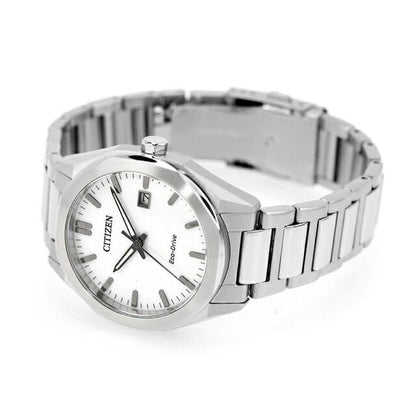 CITIZEN COLLECTION men's wristwatch BM7620-83A with white dial and silver stainless steel band