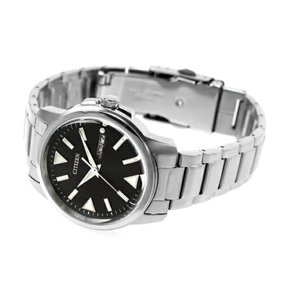 Citizen Eco-Drive BM8180-62E watch with black dial, stainless steel case and pin-style stainless steel band