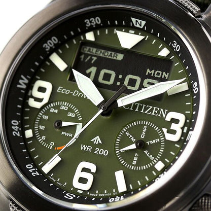 Citizen Promaster Land 35th Anniversary limited edition watch with black and khaki dial and polyester Cordura band