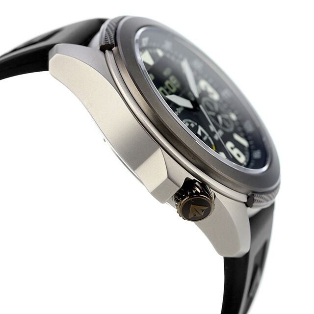 Citizen PROMASTER Land men's watch JV1007-07E with black dial, stainless steel gray case, and black biomass urethane band