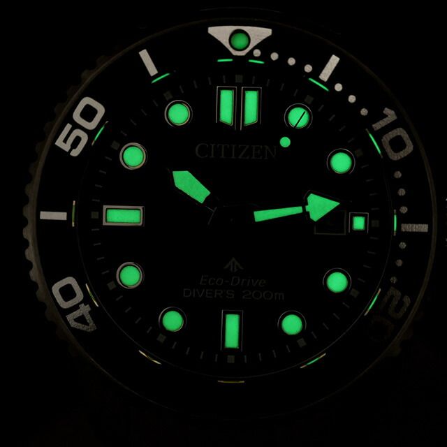 Citizen PROMASTER Marine Diver 200m BN0261-51E watch with black dial and silver stainless steel split pipe band