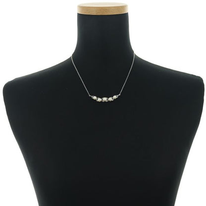 Mikimoto silver 925 necklace featuring 5.5-6.0mm pearls with a 42cm chain and 7.4×46.8mm top design