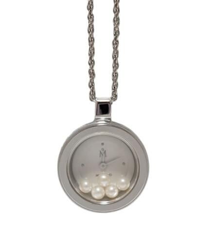 Mikimoto Pearl 3-Way Pendant Watch Necklace featuring baby pearls with silver and yellow metal accents