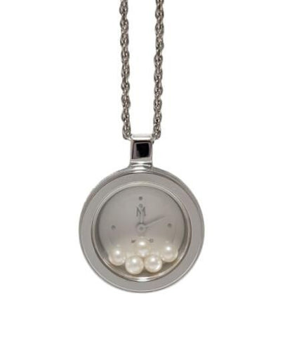 Mikimoto Pearl 3-Way Pendant Watch Necklace featuring baby pearls with silver and yellow metal accents