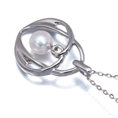 Mikimoto 7.0mm Akoya pearl necklace with silver 925 pendant and 40cm chain
