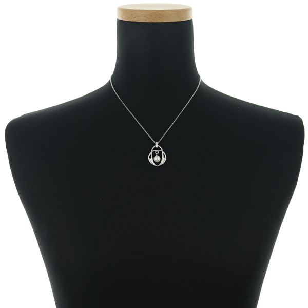 Mikimoto 7.0mm Akoya pearl necklace with silver 925 pendant and 40cm chain