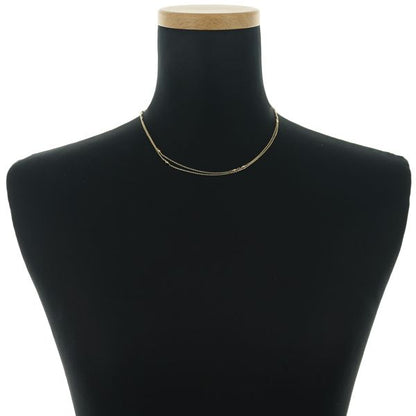 Agate chain necklace with a mirror ball pendant in yellow and pink gold, 70cm length, 2.2mm wide