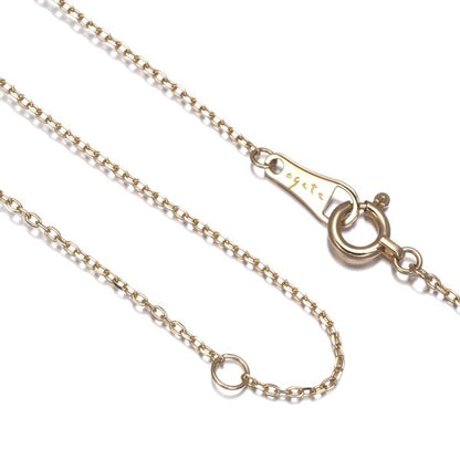 Agate chain necklace with a mirror ball pendant in yellow and pink gold, 70cm length, 2.2mm wide