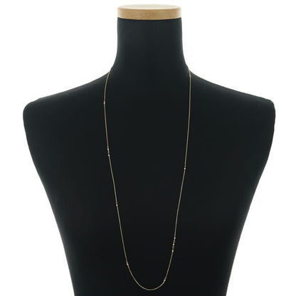 Agate chain necklace with a mirror ball pendant in yellow and pink gold, 70cm length, 2.2mm wide