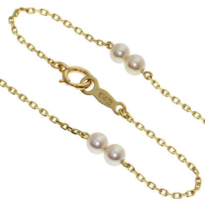 MIKIMOTO Station Pearl Necklace with 3.7-5.7 mm pearls and 71.5 cm K14YG chain for ladies