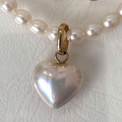 TASAKI K18 gold necklace with pearl and removable malac pearl heart pendant 42.5 cm length
