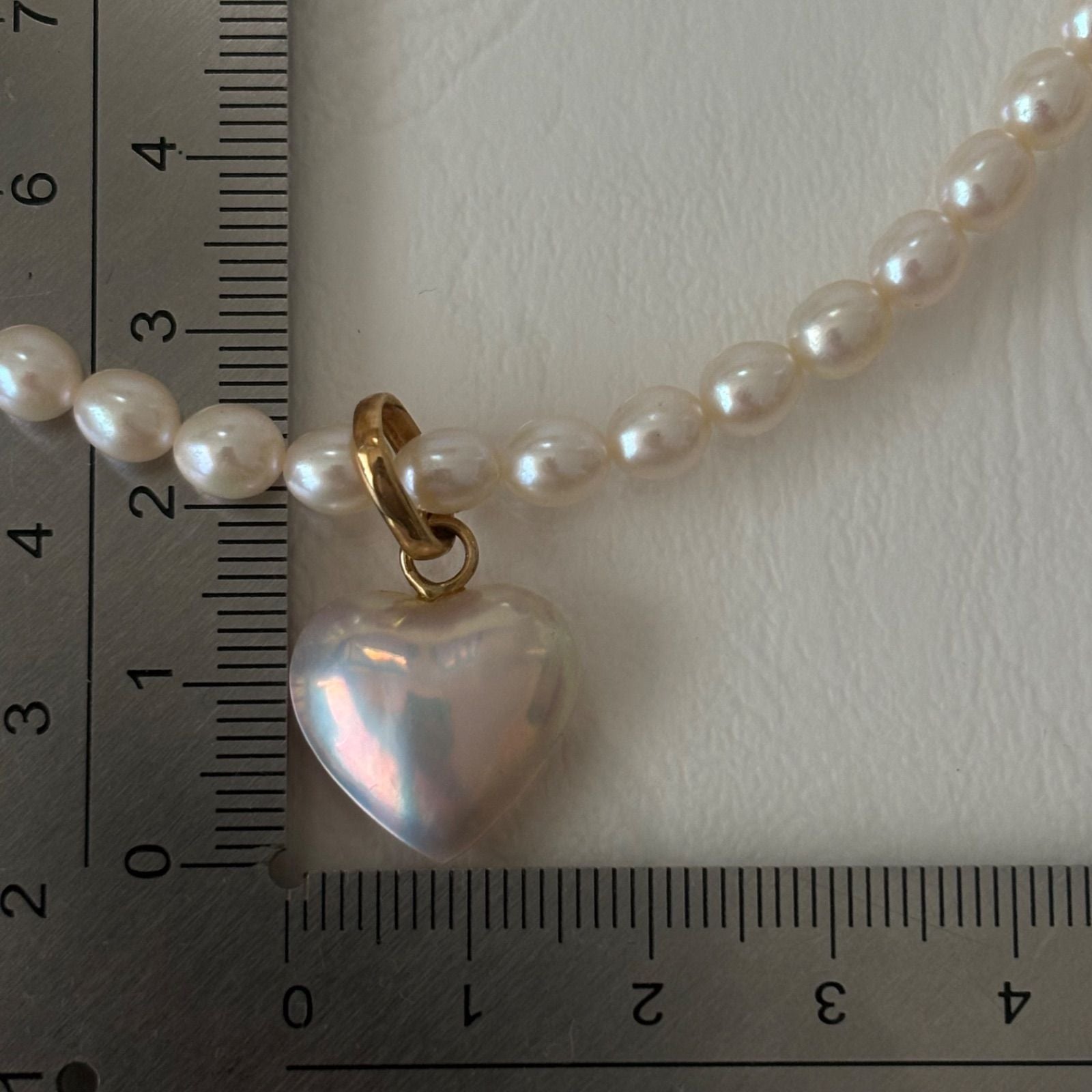 TASAKI K18 gold necklace with pearl and removable malac pearl heart pendant 42.5 cm length