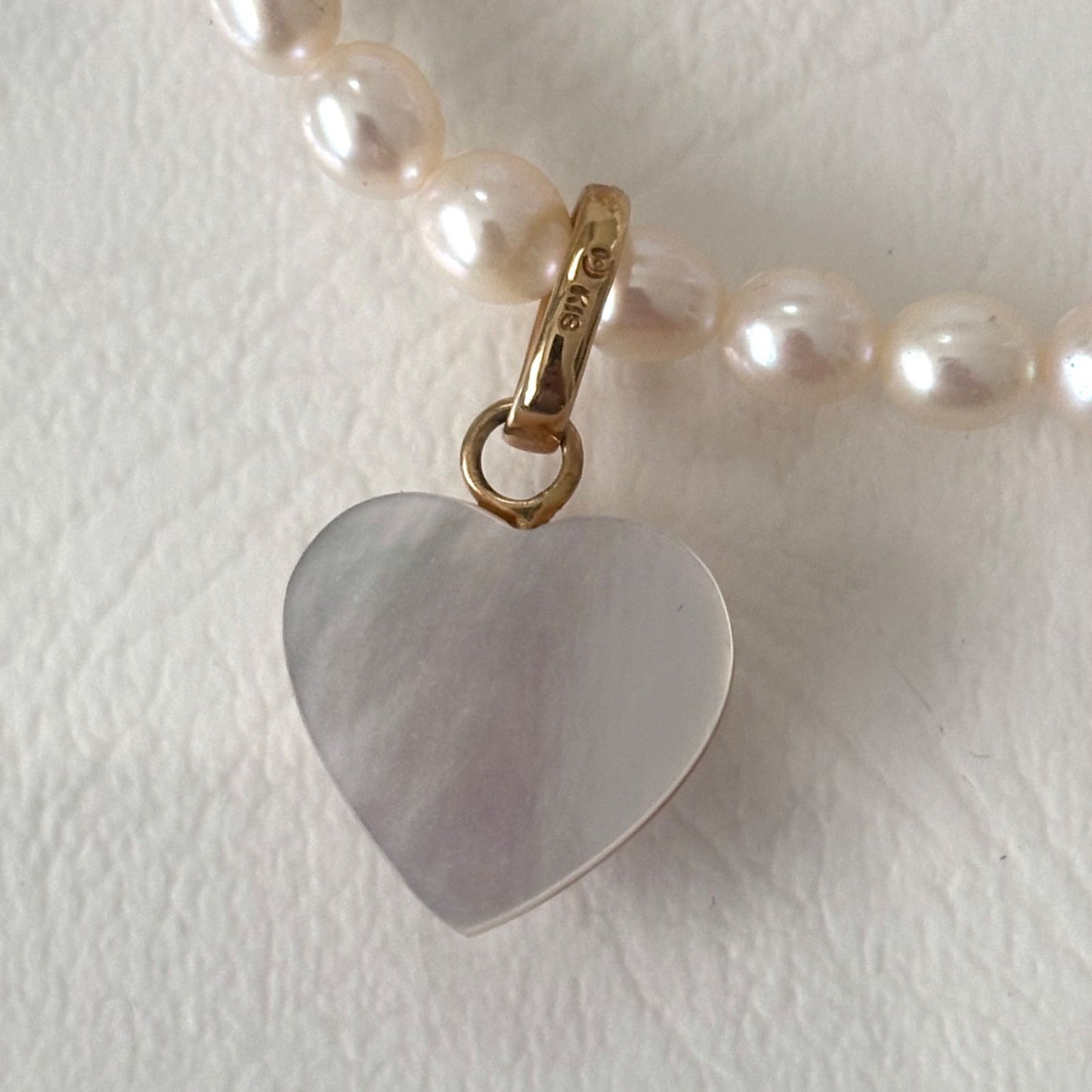 TASAKI K18 gold necklace with pearl and removable malac pearl heart pendant 42.5 cm length