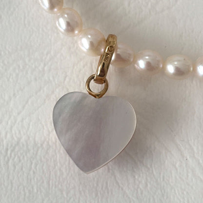 TASAKI K18 gold necklace with pearl and removable malac pearl heart pendant 42.5 cm length