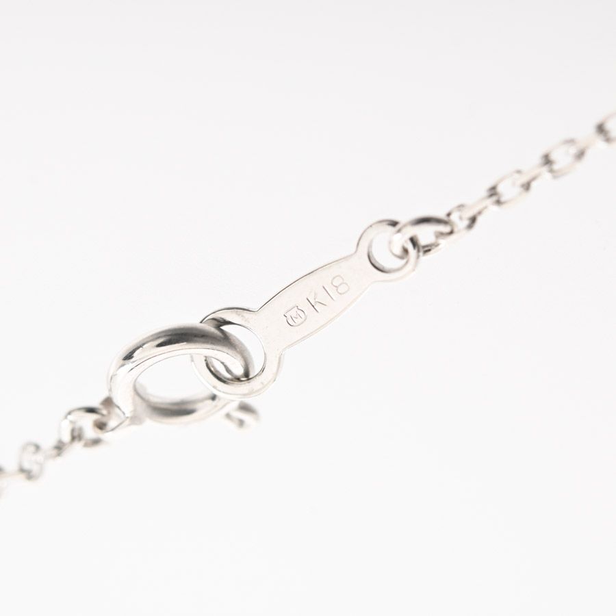MIKIMOTO Diamond Necklace in K18 White Gold with 0.06 ct diamonds and adjustable chain