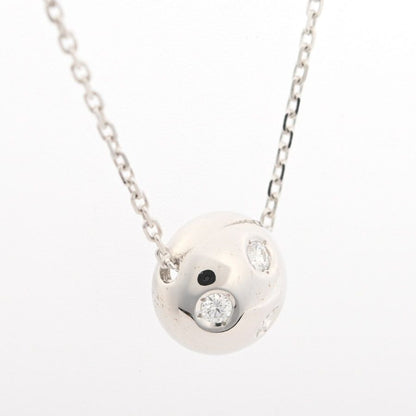 MIKIMOTO Diamond Necklace in K18 White Gold with 0.06 ct diamonds and adjustable chain