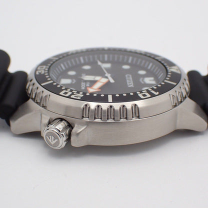 Citizen Promaster Marine BN0156-05E black dial men's watch with stainless steel case and genuine uretan band
