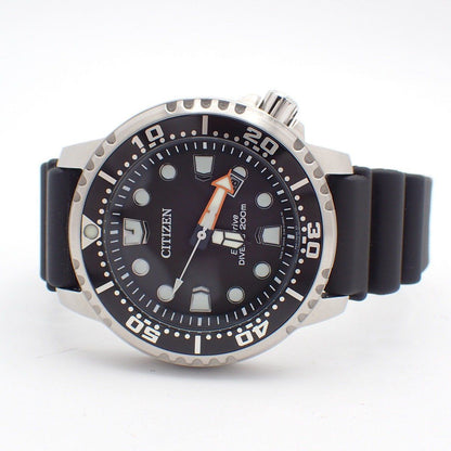 Citizen Promaster Marine BN0156-05E black dial men's watch with stainless steel case and genuine uretan band