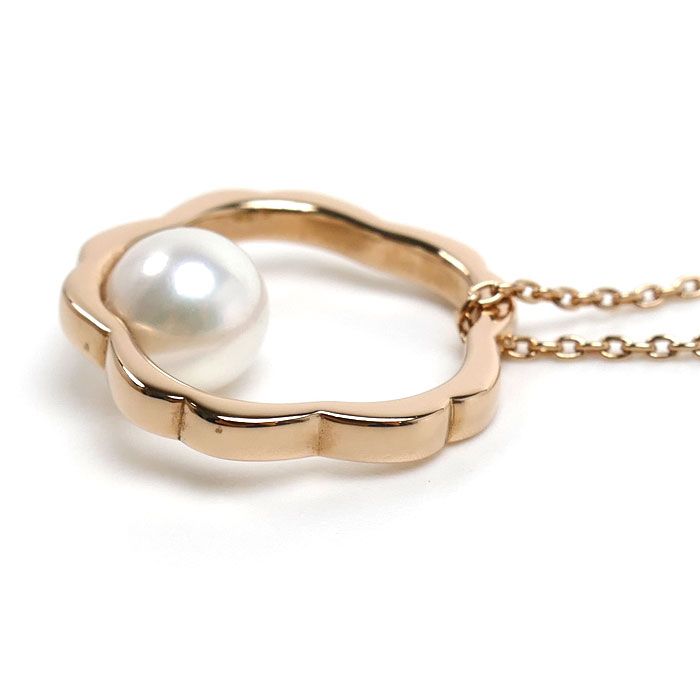 Mikimoto K18PG pink gold necklace with 6.5mm pearl pendant on 60cm chain