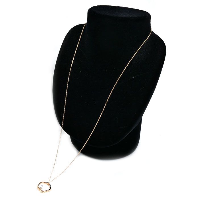 Mikimoto K18PG pink gold necklace with 6.5mm pearl pendant on 60cm chain