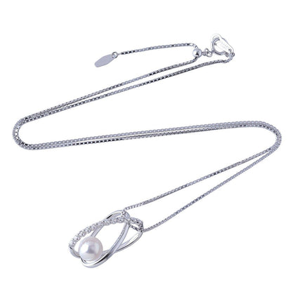 Tasaki Akoya pearl diamond necklace in 18K white gold with 7.9 mm pearl and 50 cm chain length
